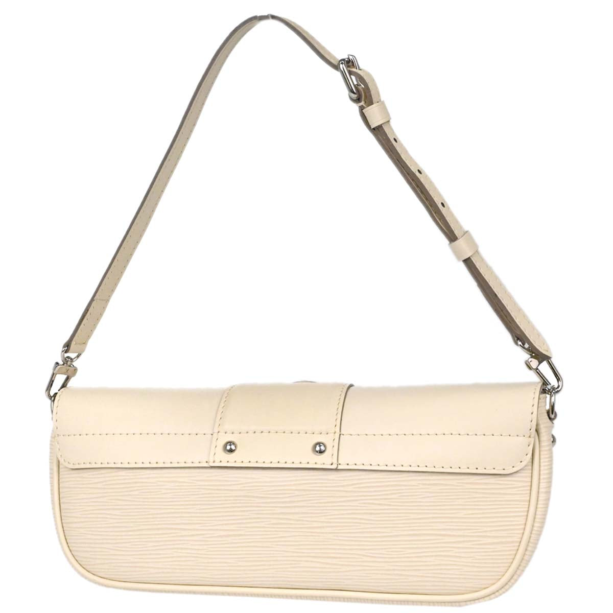 Louis Vuitton White Epi Pochette Montaigne Handbag M5929J