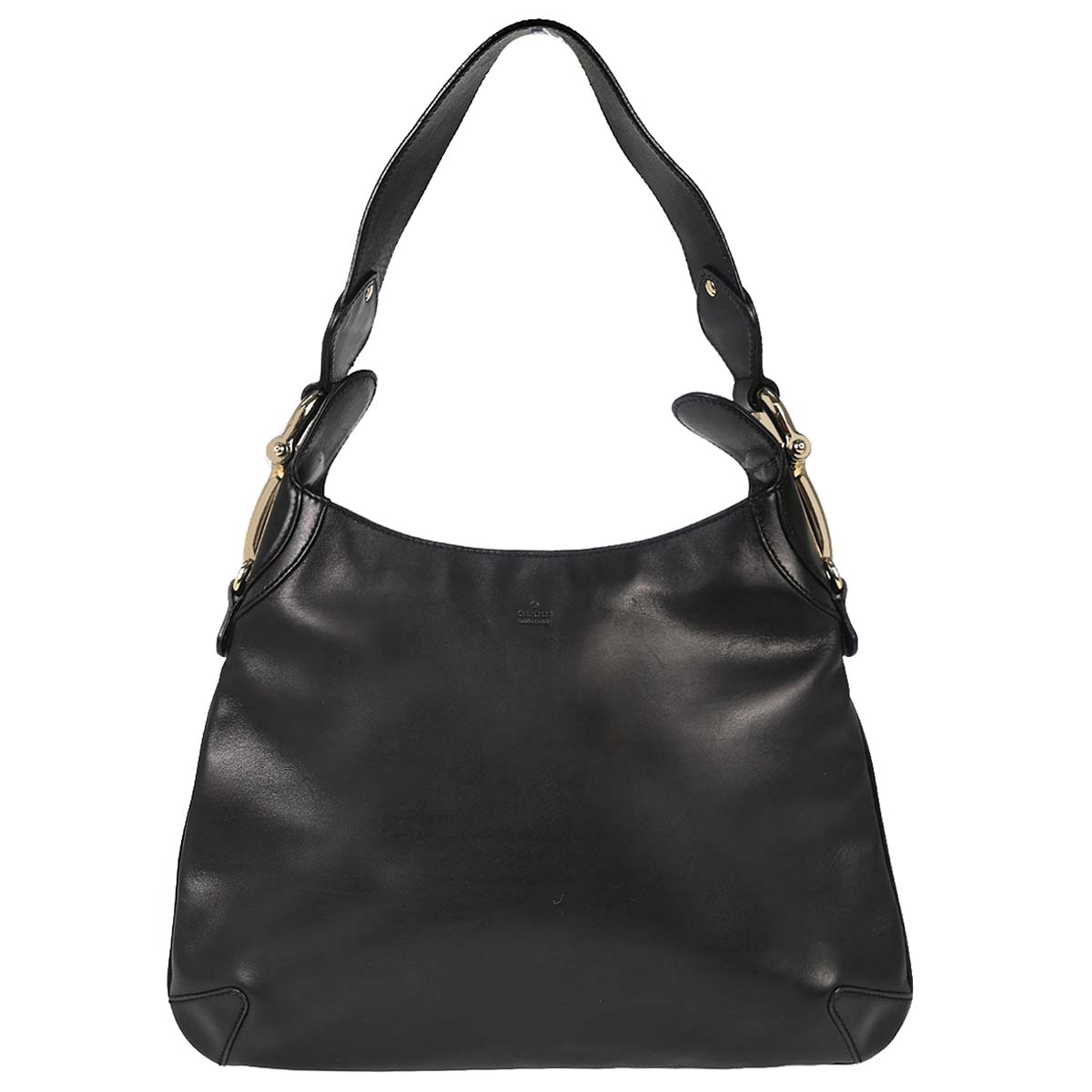 Gucci Black Leather Horsebit Hobo Handbag