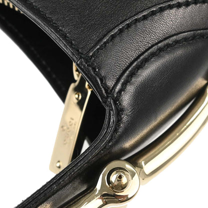 Gucci Black Leather Horsebit Hobo Handbag