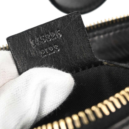 Gucci Black Leather Horsebit Hobo Handbag