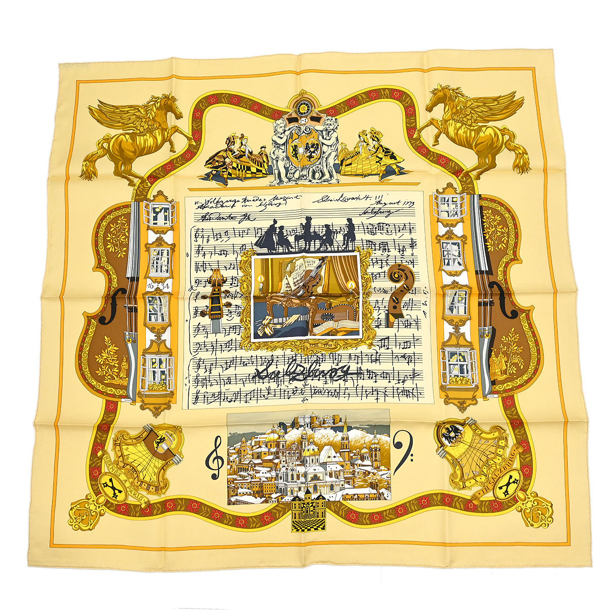 Hermes Scarf Carre 90 In Salzburg Beige Small Good