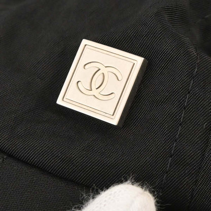 Chanel Sport Line Black Nylon #M Cap Hat Small Good