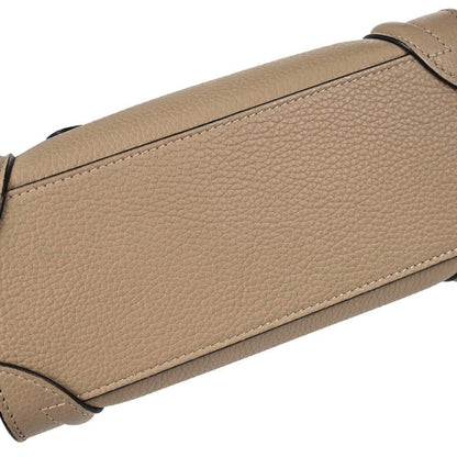 Celine Beige Leather Nano Luggage 2way Shoulder Tote Bag