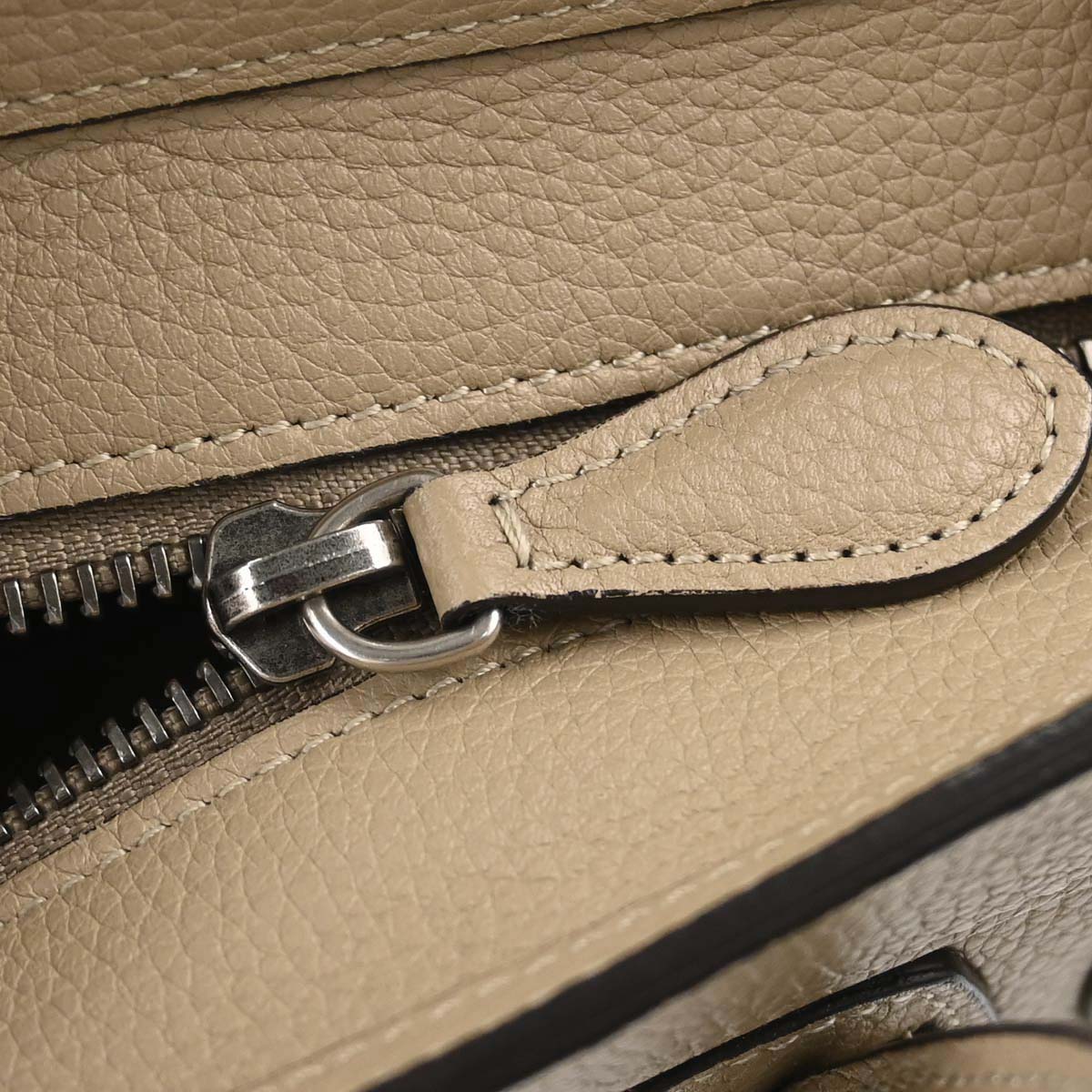 Celine Beige Leather Nano Luggage 2way Shoulder Tote Bag