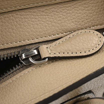 Celine Beige Leather Nano Luggage 2way Shoulder Tote Bag