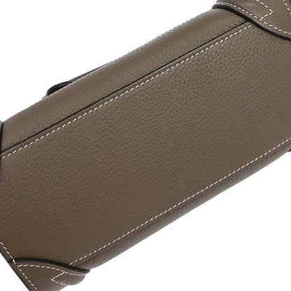 Celine Brown Leather Nano Luggage 2way Shoulder Tote Bag
