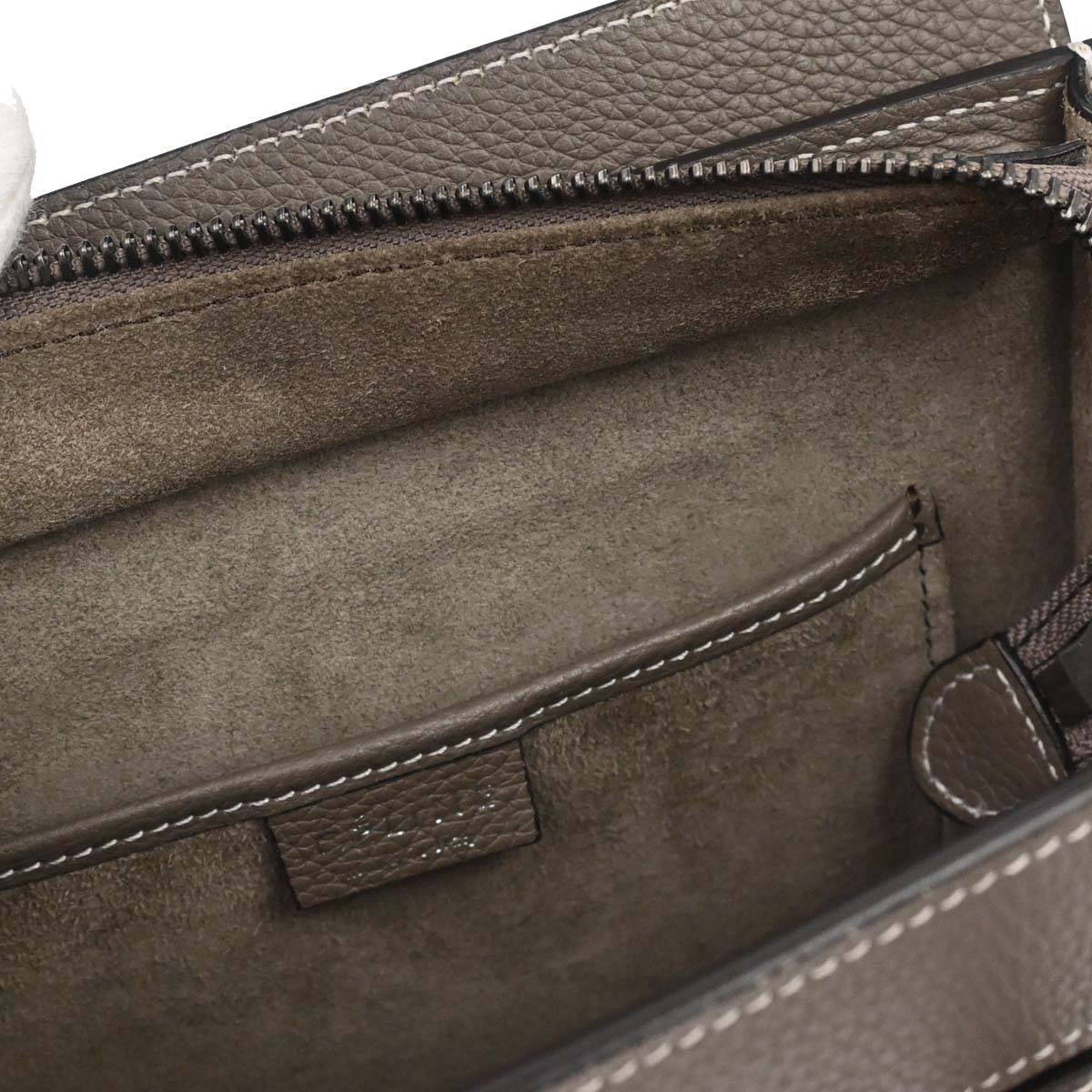 Celine Brown Leather Nano Luggage 2way Shoulder Tote Bag