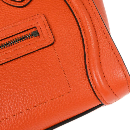 Celine Orange Nano Luggage 2way Shoulder Tote Bag