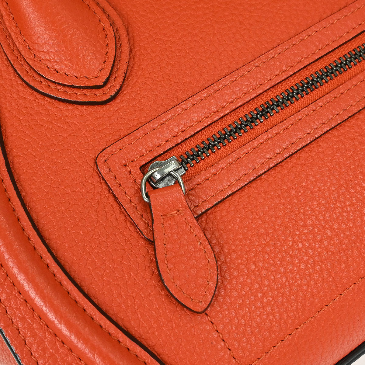 Celine Orange Nano Luggage 2way Shoulder Tote Bag