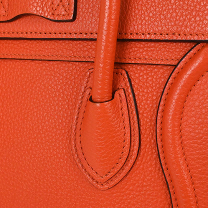 Celine Orange Nano Luggage 2way Shoulder Tote Bag