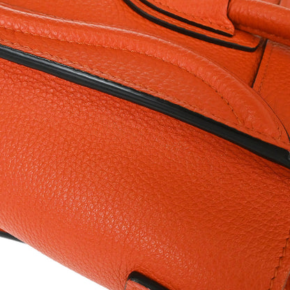 Celine Orange Nano Luggage 2way Shoulder Tote Bag