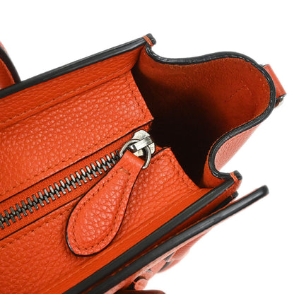 Celine Orange Nano Luggage 2way Shoulder Tote Bag