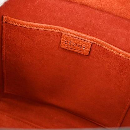 Celine Orange Nano Luggage 2way Shoulder Tote Bag