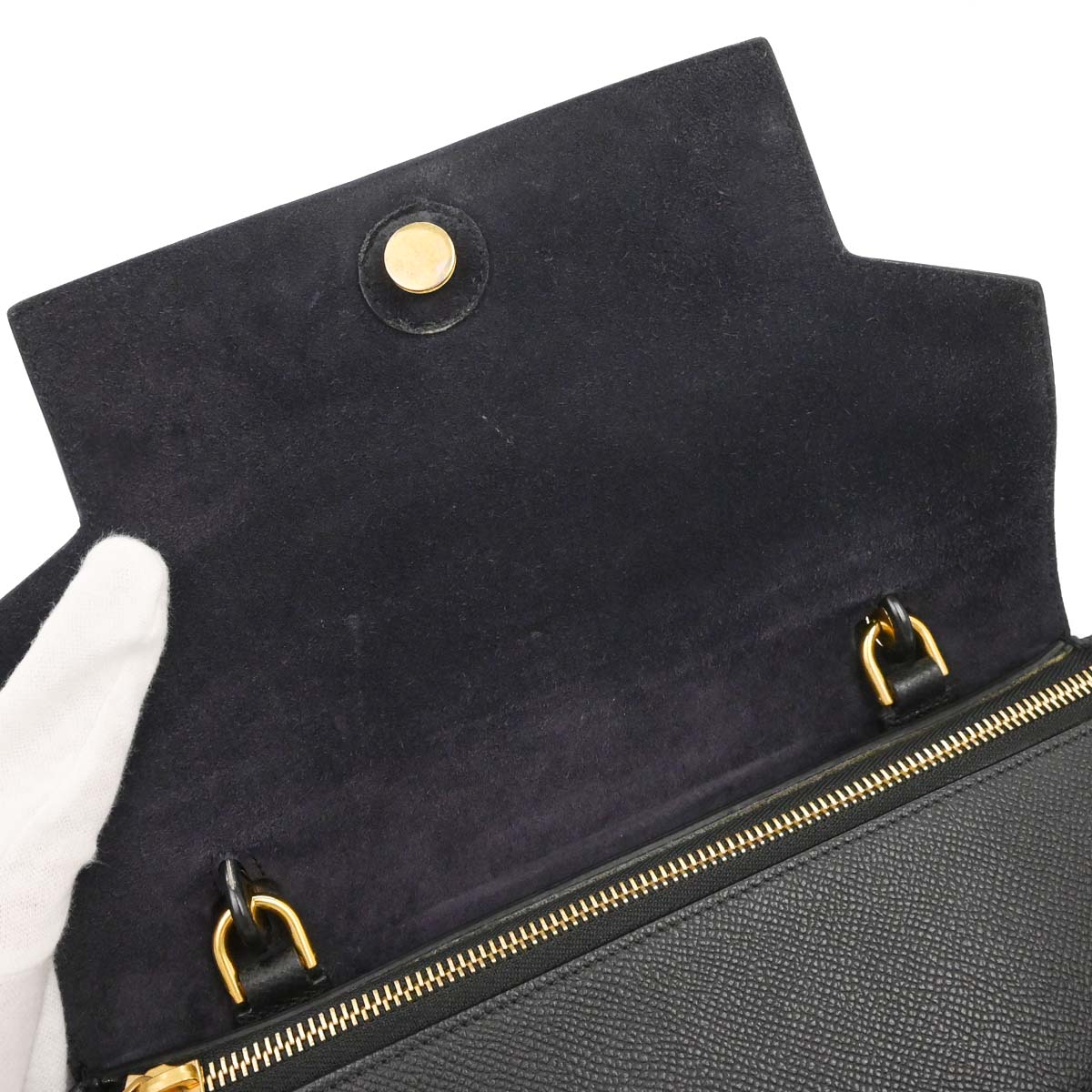 Celine Black Belt Bag 2way Shoulder Handbag