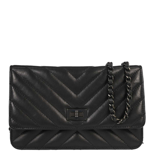 Chanel Lambskin Chevron Mademoiselle Lock WOC Wallet on Chain Ba