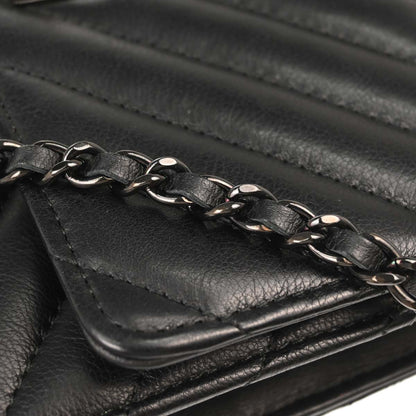 Chanel 2017-2018 Lambskin Chevron Mademoiselle Lock WOC Wallet on Chain Ba