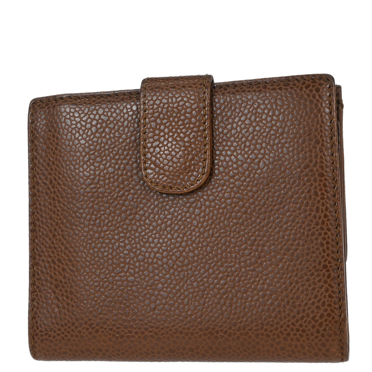 Chanel 1997-1999 Brown Caviar Skin Bifold Wallet