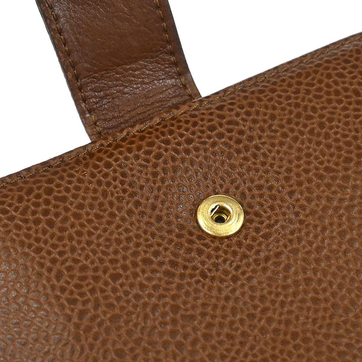 Chanel 1997-1999 Brown Caviar Skin Bifold Wallet