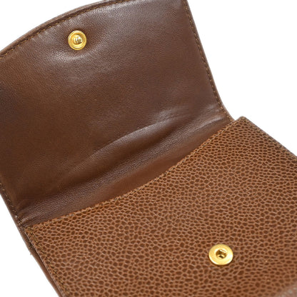 Chanel 1997-1999 Brown Caviar Skin Bifold Wallet