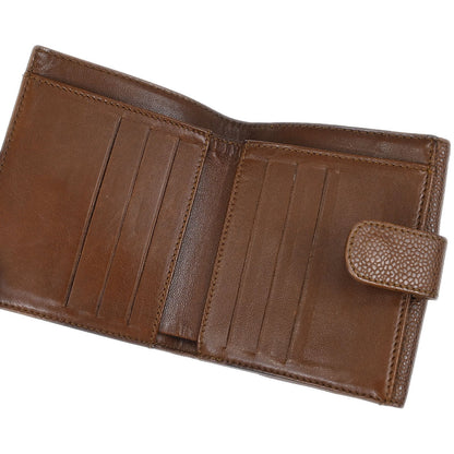 Chanel 1997-1999 Brown Caviar Skin Bifold Wallet