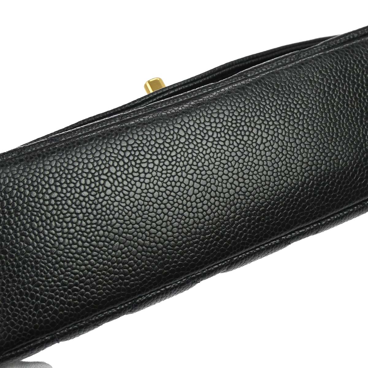 Chanel 1994-1996 Black Caviar Skin Small Diana Shoulder Bag