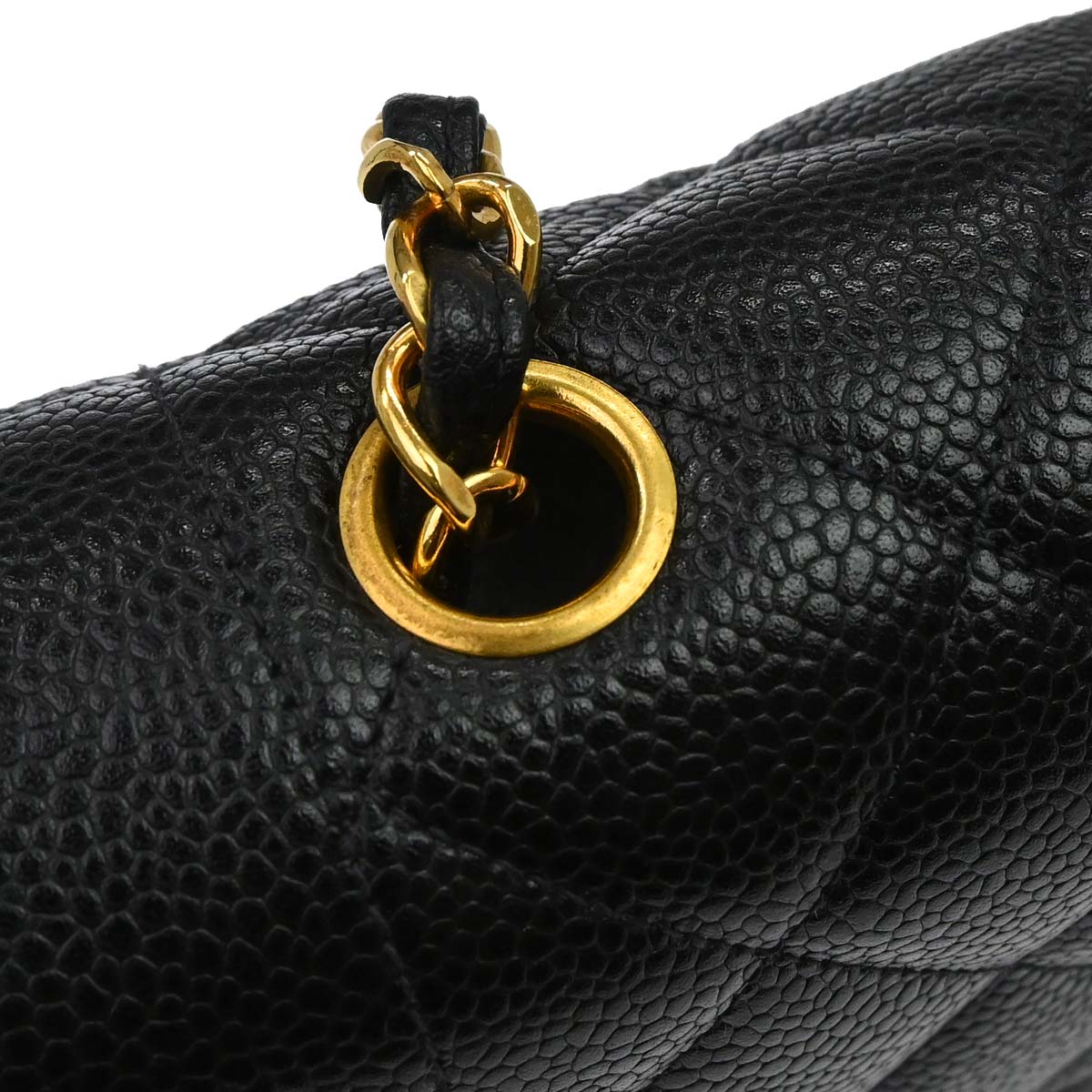 Chanel 1994-1996 Black Caviar Skin Small Diana Shoulder Bag