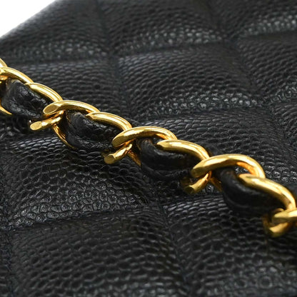Chanel 1994-1996 Black Caviar Skin Small Diana Shoulder Bag