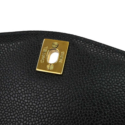 Chanel 1994-1996 Black Caviar Skin Small Diana Shoulder Bag