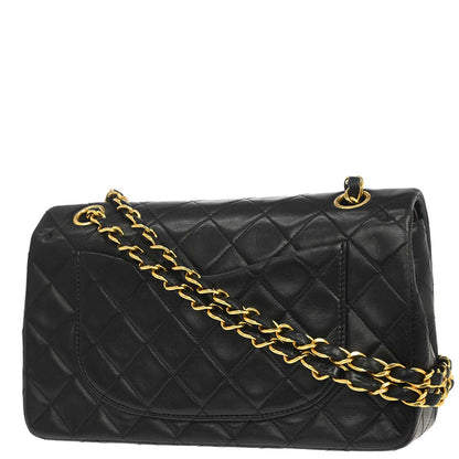 Chanel Black Lambskin Small Classic Double Flap Shoulder Bag