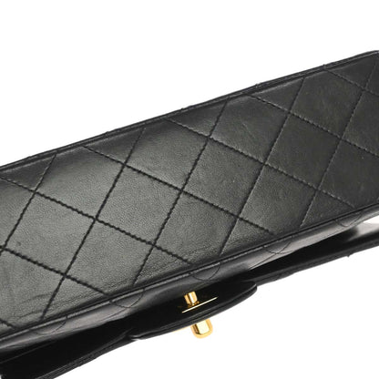 Chanel Black Lambskin Small Classic Double Flap Shoulder Bag