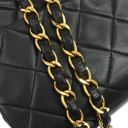 Chanel Black Lambskin Small Classic Double Flap Shoulder Bag