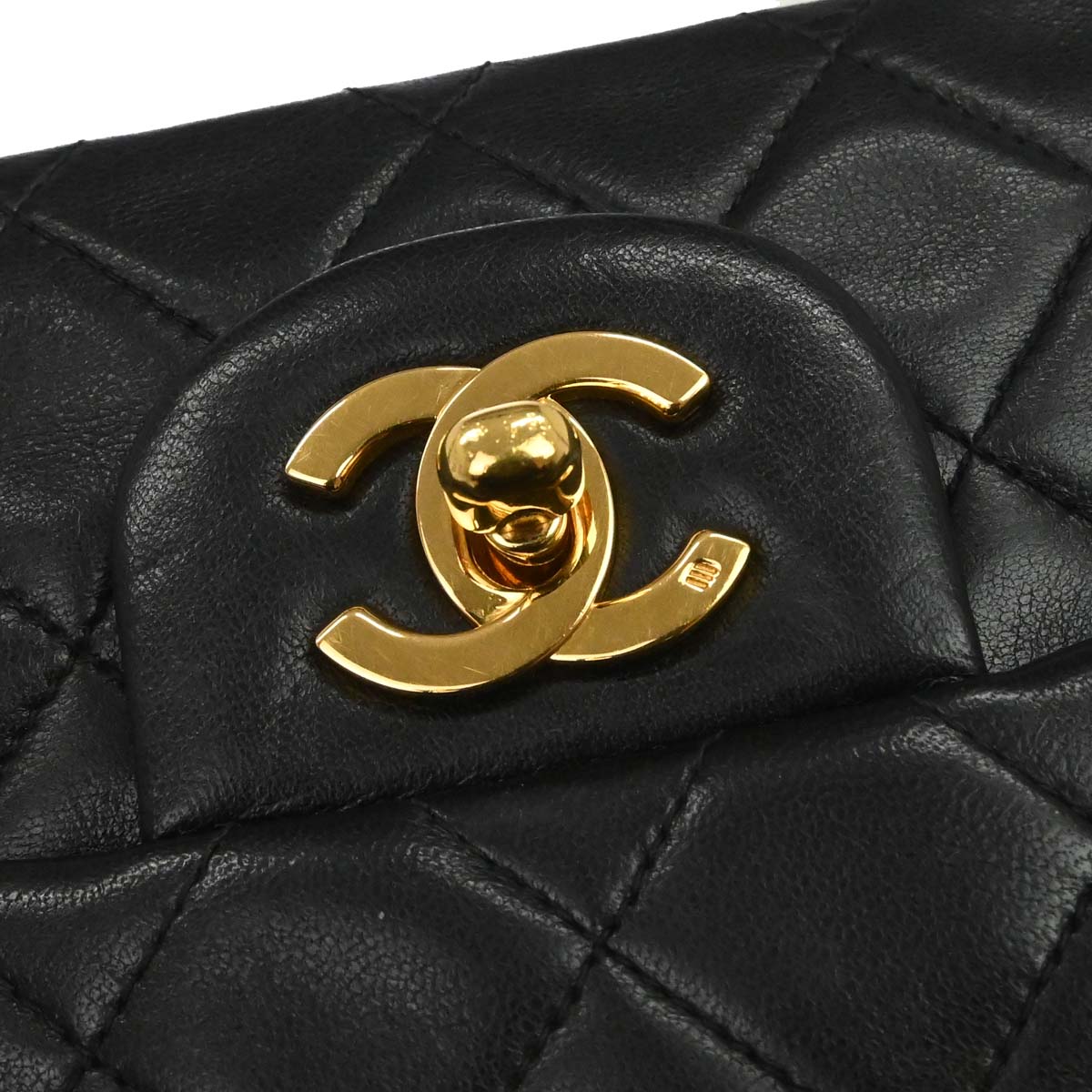 Chanel Black Lambskin Small Classic Double Flap Shoulder Bag
