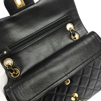 Chanel Black Lambskin Small Classic Double Flap Shoulder Bag