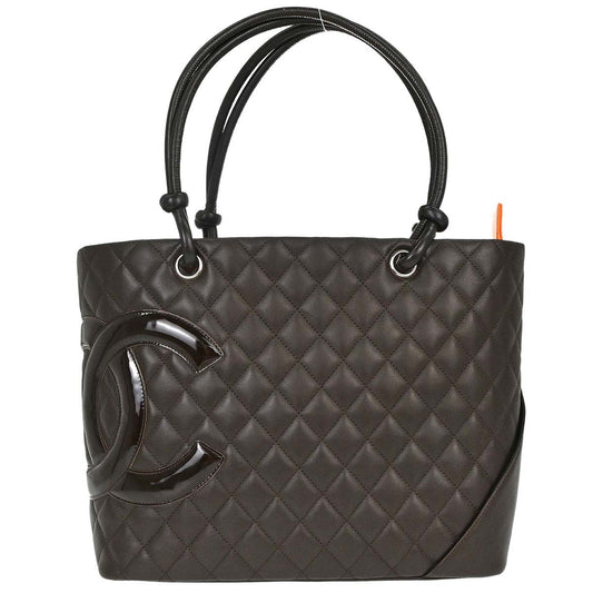 Chanel 2005-2006 Brown Calfskin Cambon Ligne Tote Handbag