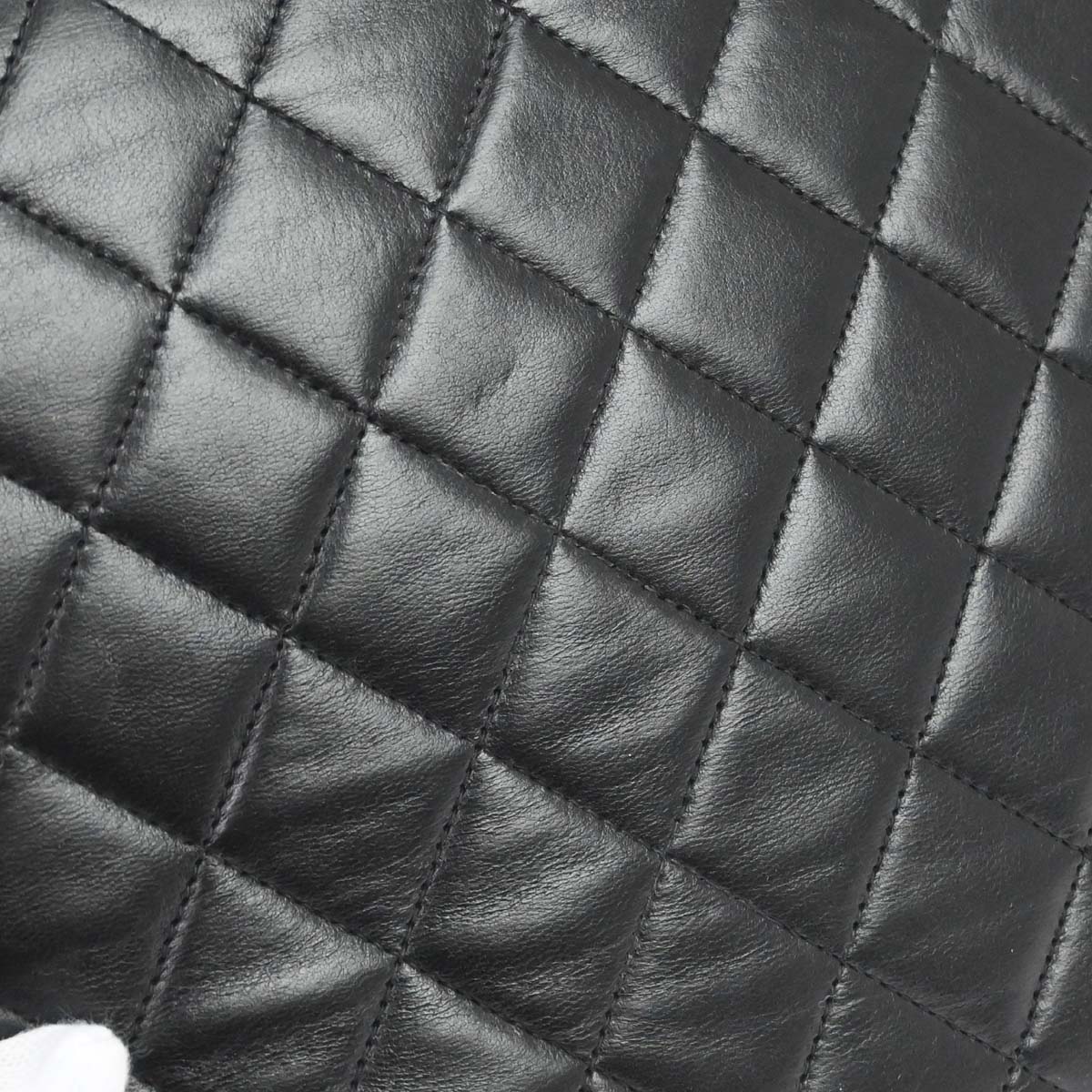 Chanel Black Lambskin Pushlock Medium Half Flap Shoulder Bag