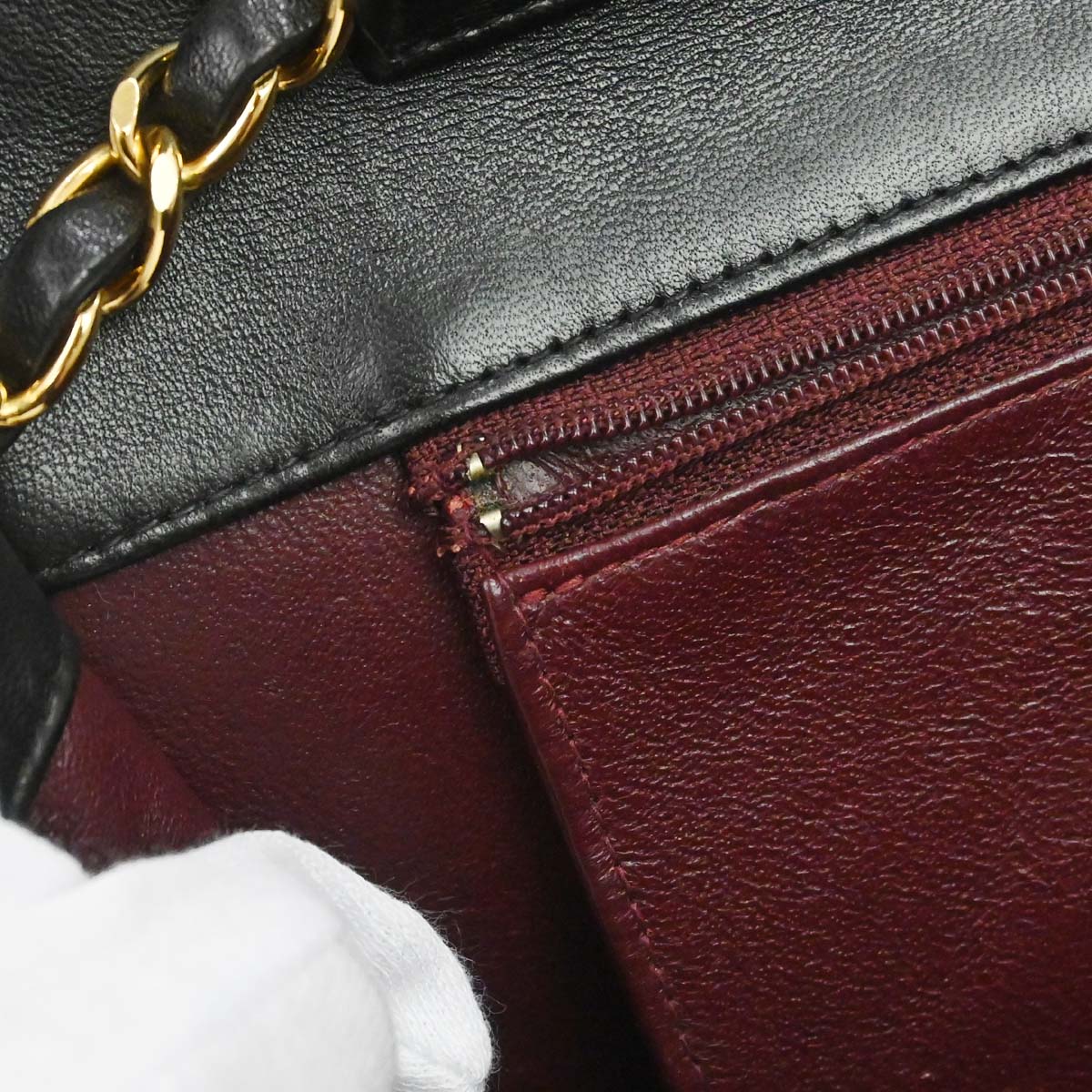 Chanel Black Lambskin Pushlock Medium Half Flap Shoulder Bag