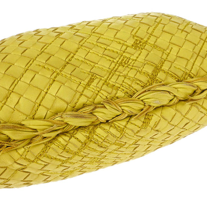 Bottega Veneta Yellow Lambskin Intrecciato Hobo Handbag