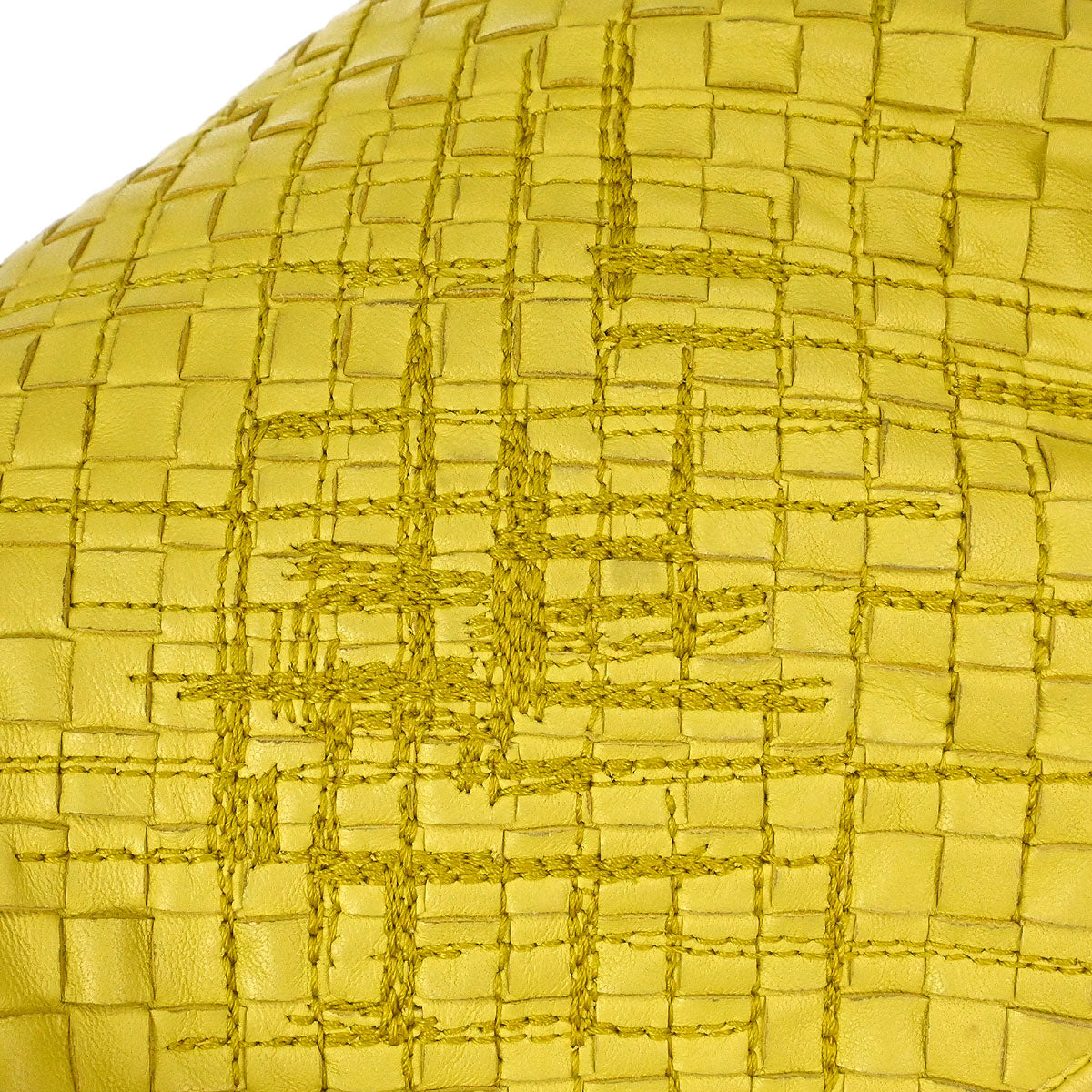 Bottega Veneta Yellow Lambskin Intrecciato Hobo Handbag