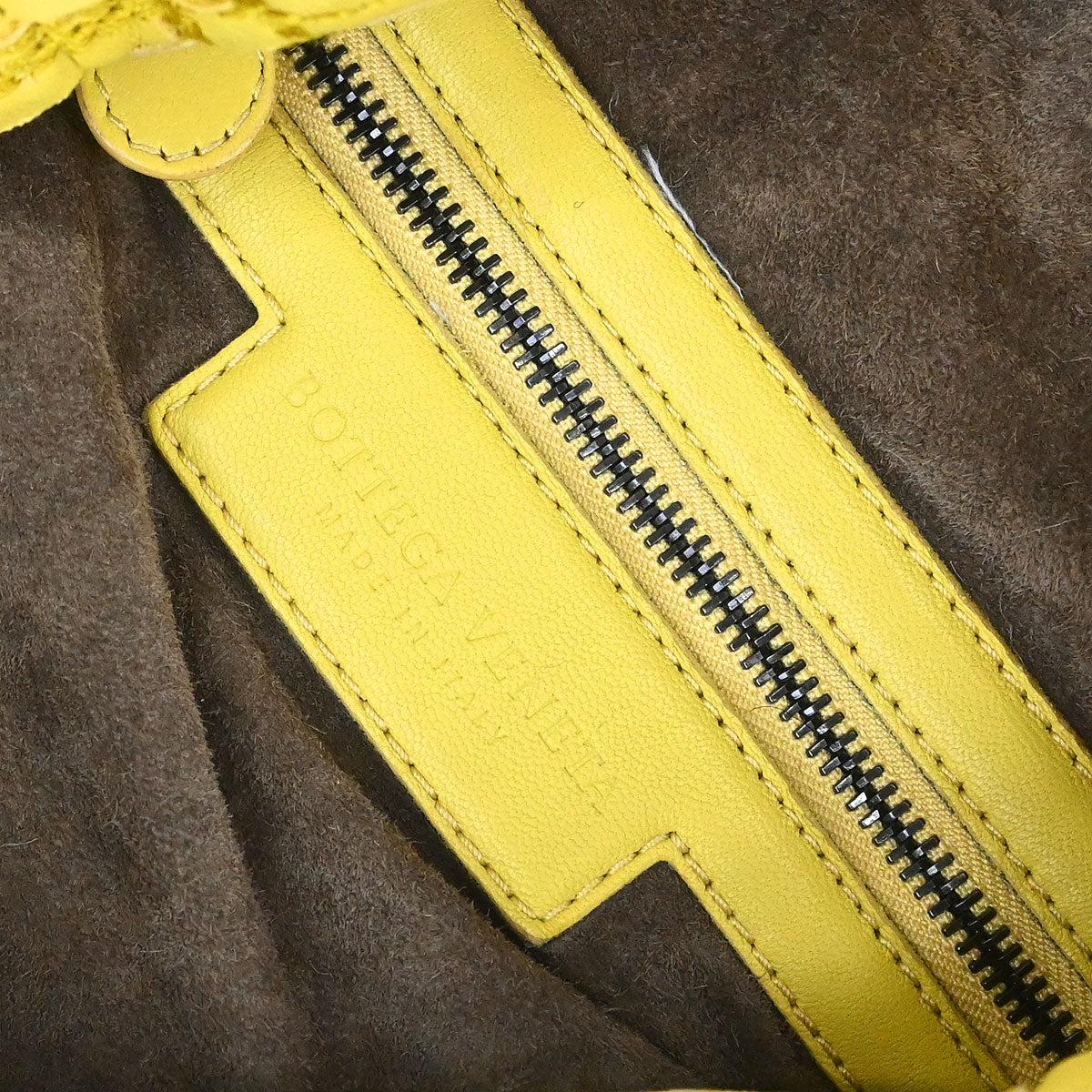 Bottega Veneta Yellow Lambskin Intrecciato Hobo Handbag