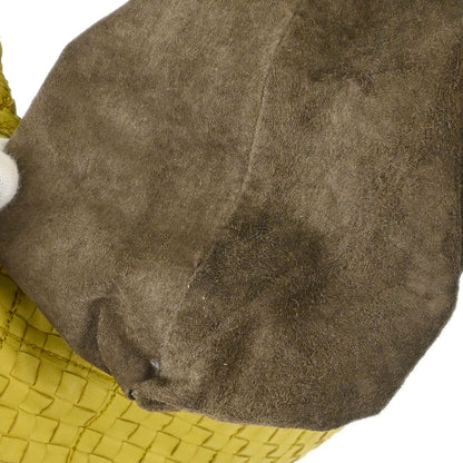 Bottega Veneta Yellow Lambskin Intrecciato Hobo Handbag
