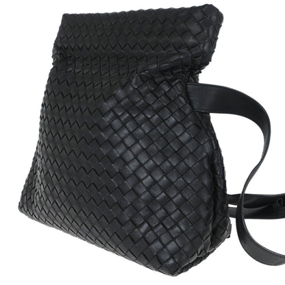 Bottega Veneta Black Lambskin Intrecciato Shoulder Bag