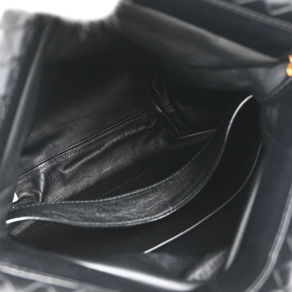Bottega Veneta Black Lambskin Intrecciato Shoulder Bag