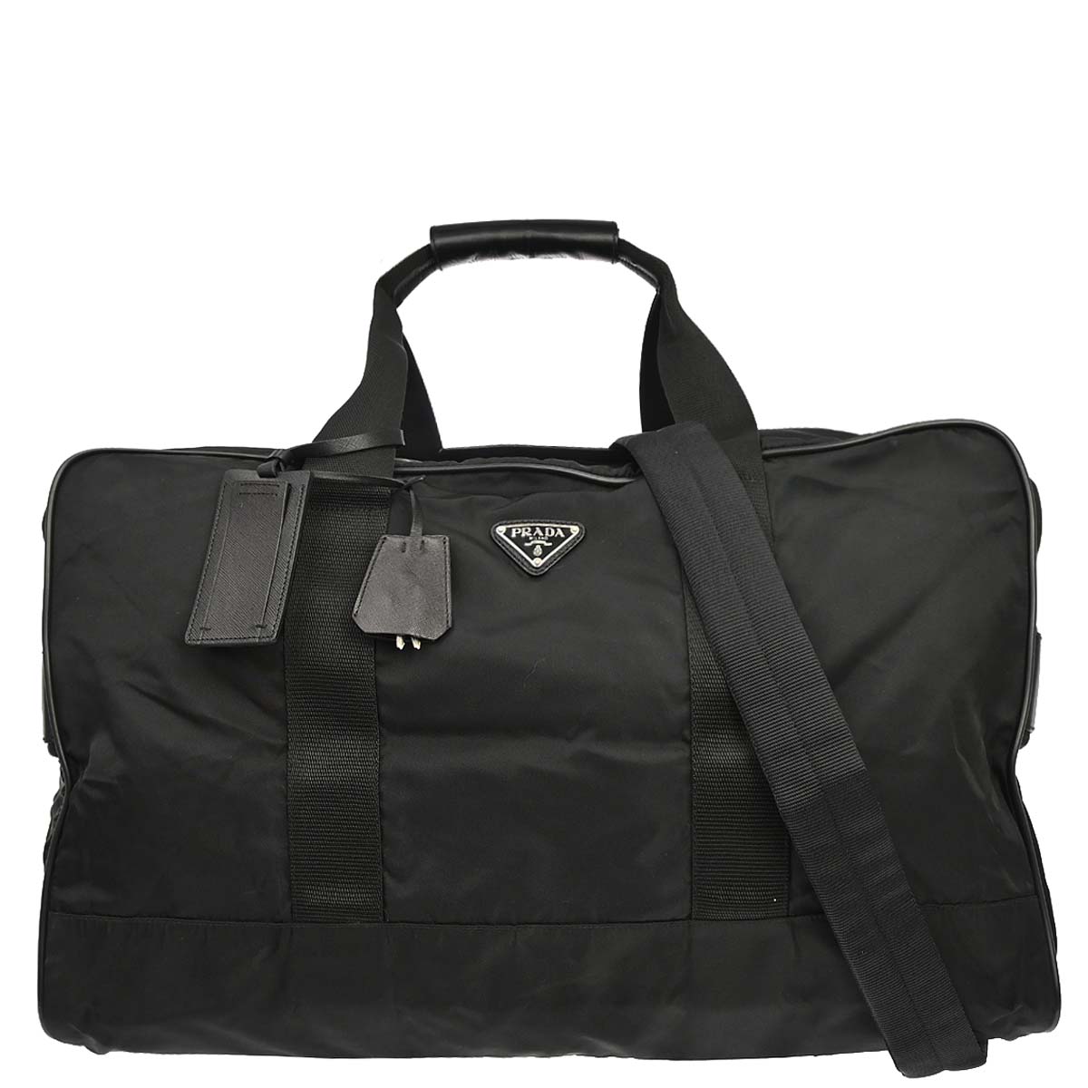 Prada Black Nylon Duffle 2way Shoulder Handbag