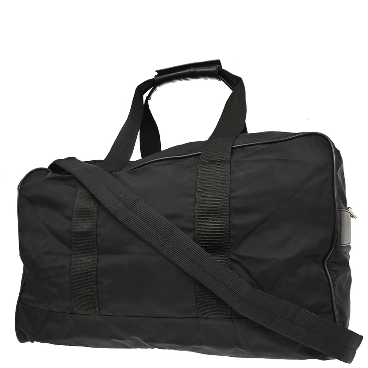 Prada Black Nylon Duffle 2way Shoulder Handbag