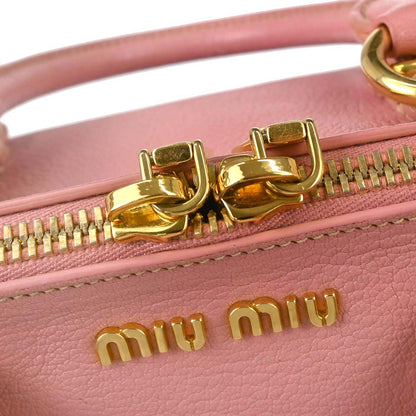 Miu Miu Pink Leather Madras 2way Shoulder Handbag