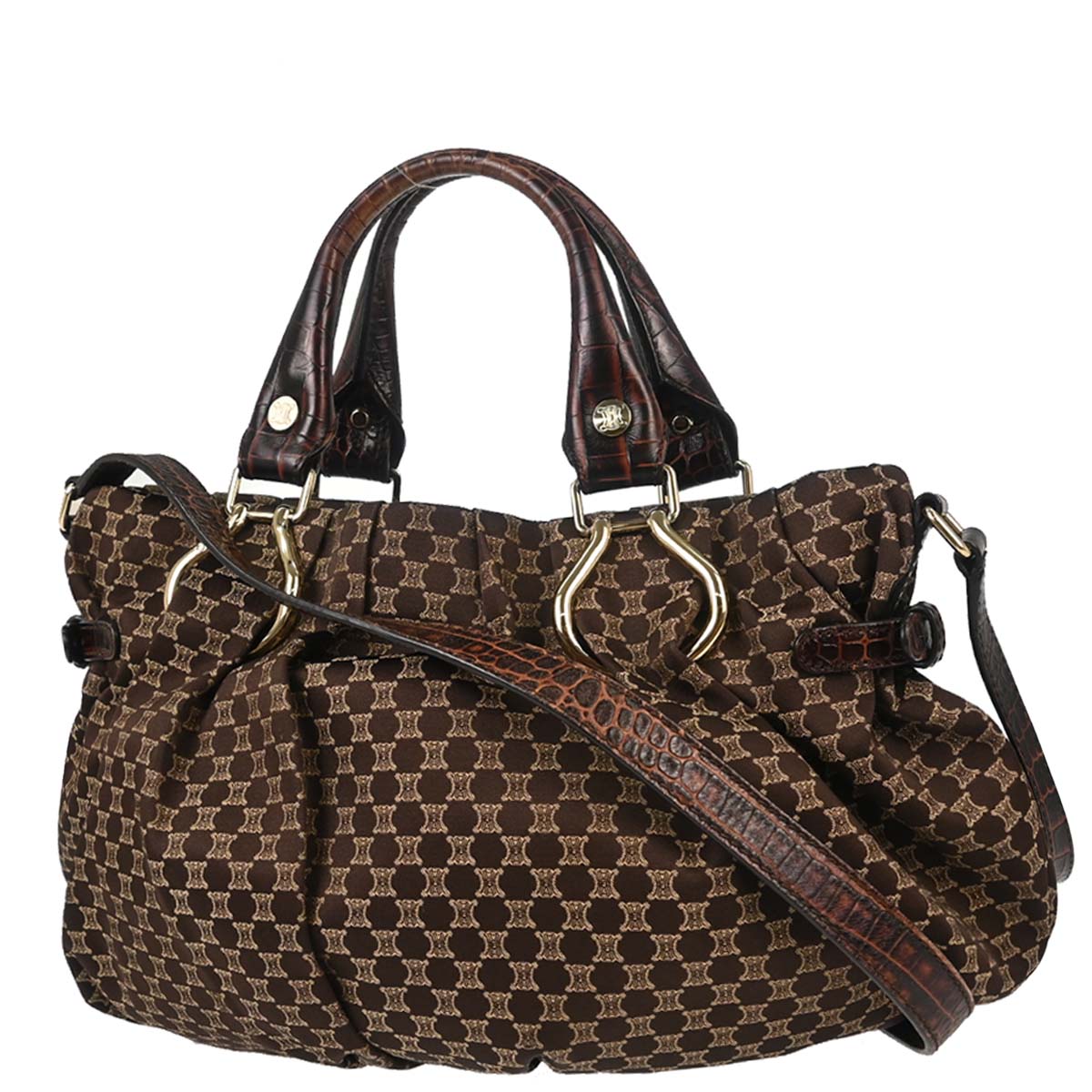 Celine * Brown Macadam 2way Handbag