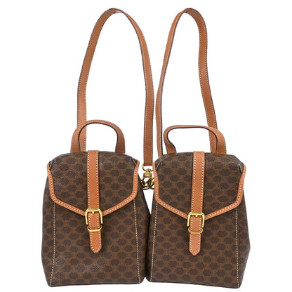 Celine Brown PVC Macadam Twin Backpack