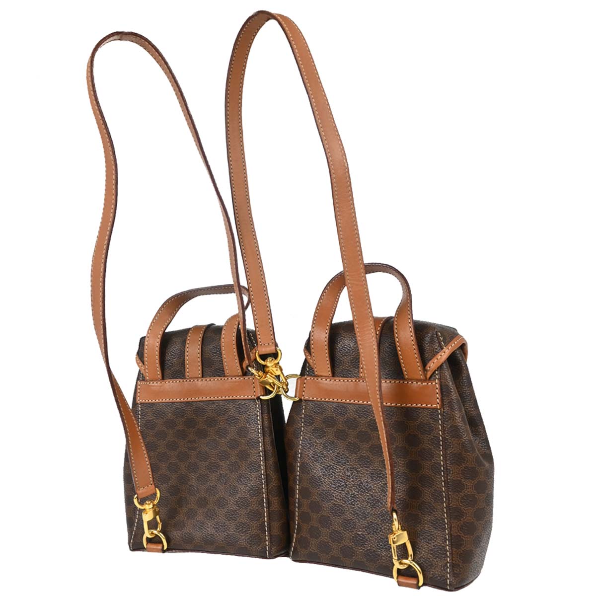 Celine Brown PVC Macadam Twin Backpack