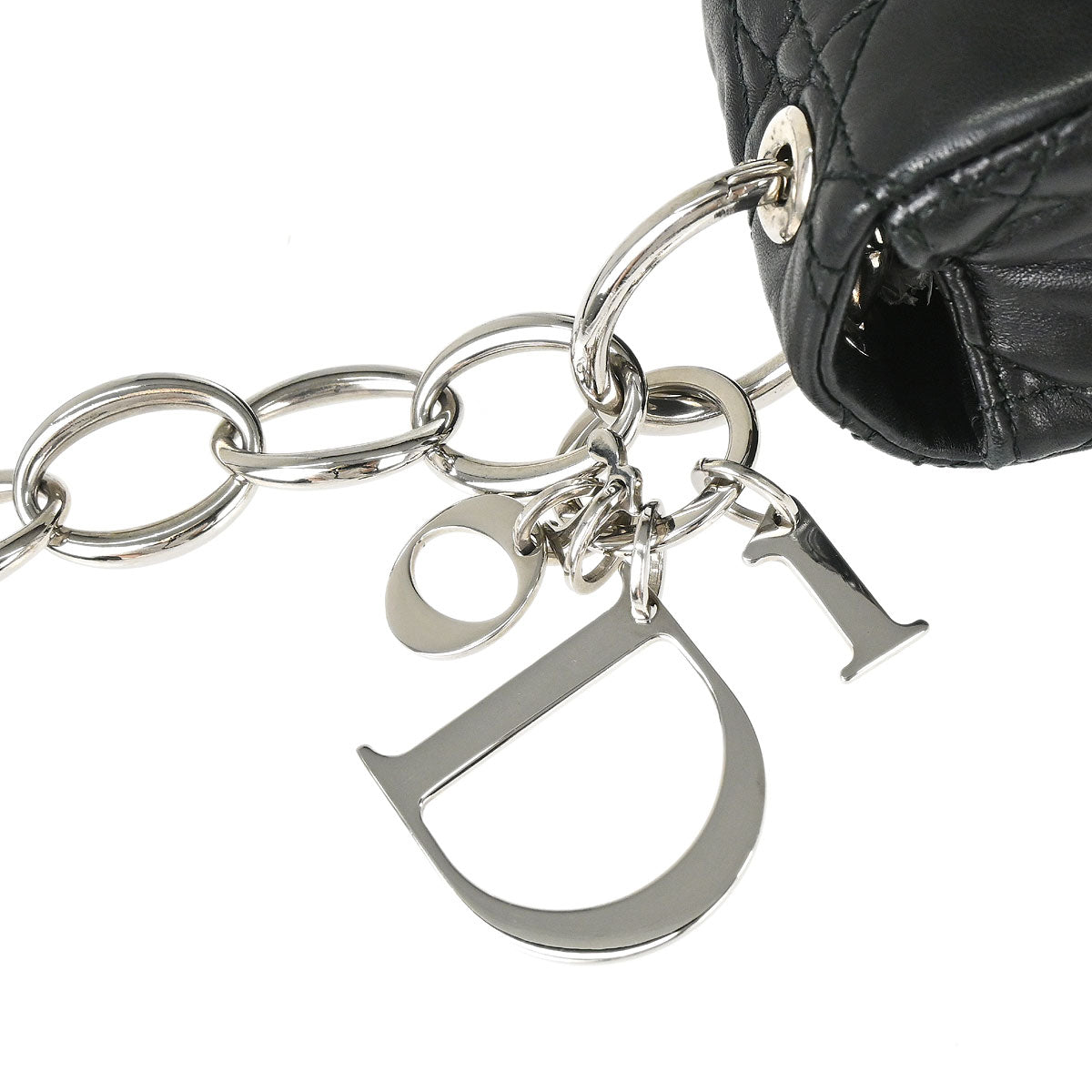 Christian Dior Black Lambskin Rendezvous Cannage Handbag