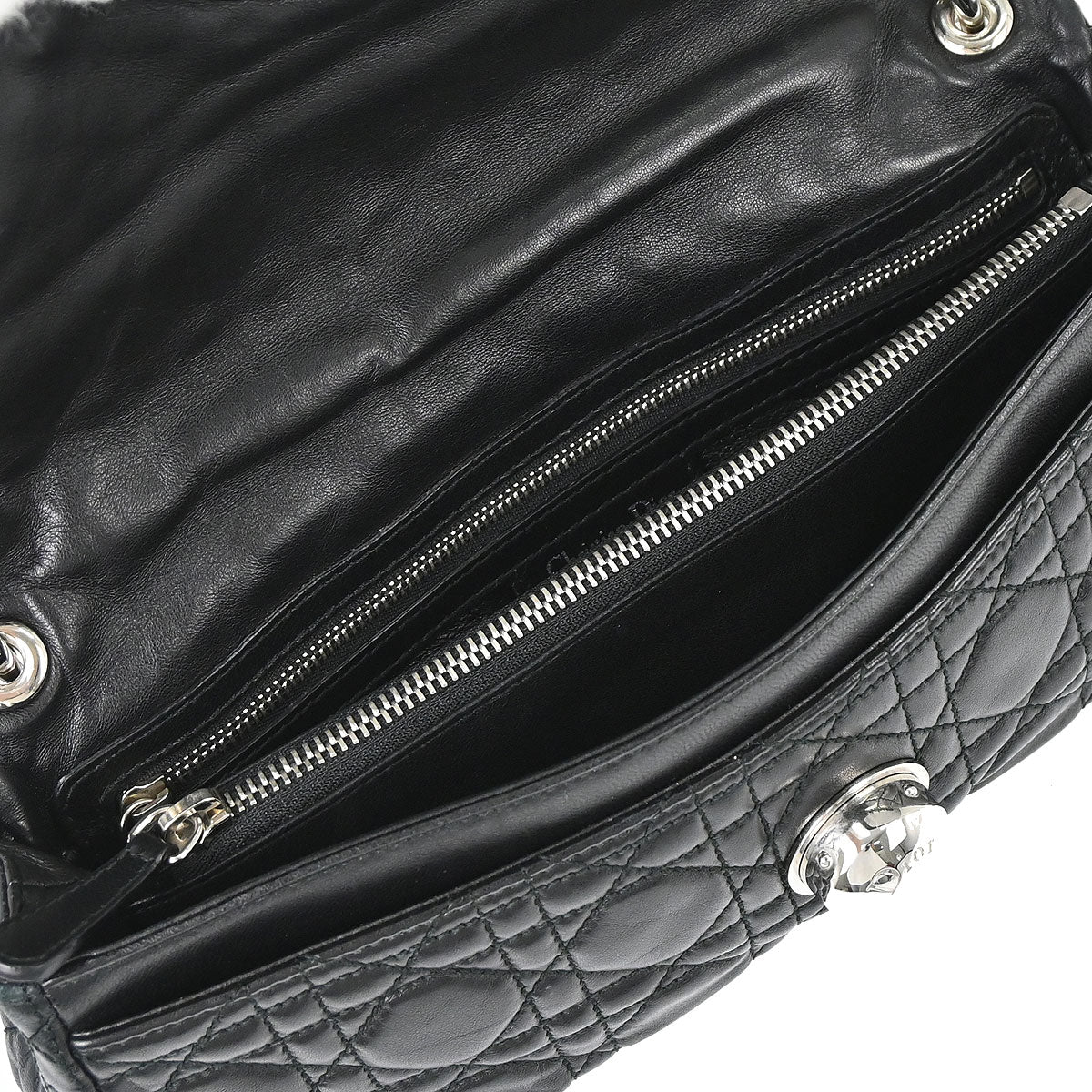 Christian Dior Black Lambskin Rendezvous Cannage Handbag